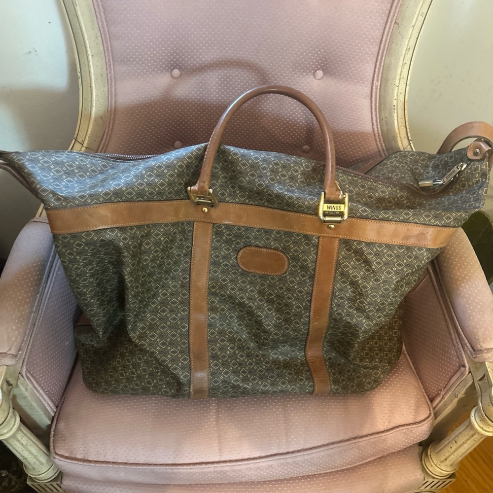 Vintage Hartmann 1980s luggage Wings coated canvas and leather duffel bag